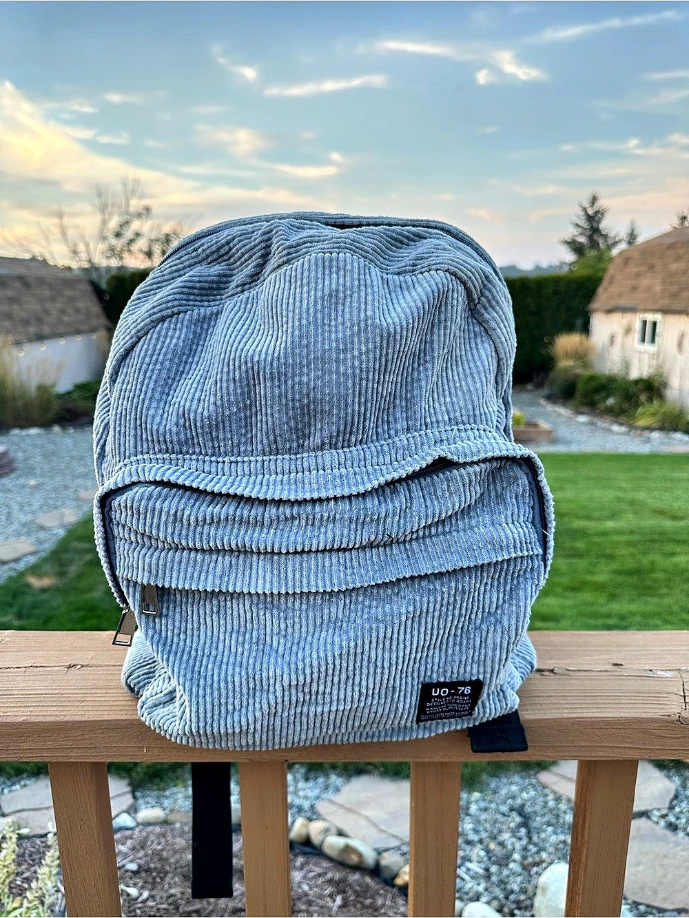 Urban Outfitters UO Corduroy Backpack Blue